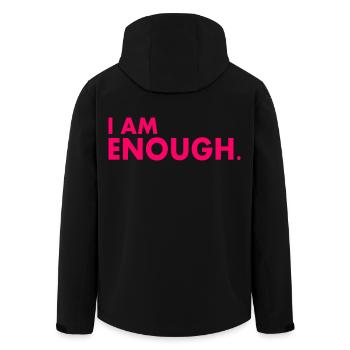 I am enough - Men’s Recycled Softshell Jacket by Stanley/Stella - black - Back - AI Model Male 185 light (185cm)