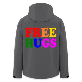 Free hugs lgbt - Veste softshell homme en polyester recyclé Stanley/Stella - noir - Dos - AI Model Male 185 light (185cm)