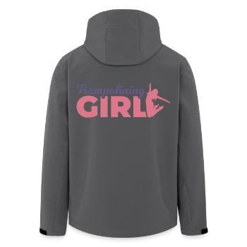 Trampoline Jumper Girl - Men’s Recycled Softshell Jacket by Stanley/Stella - black - Back - AI Model Male 185 light (185cm)