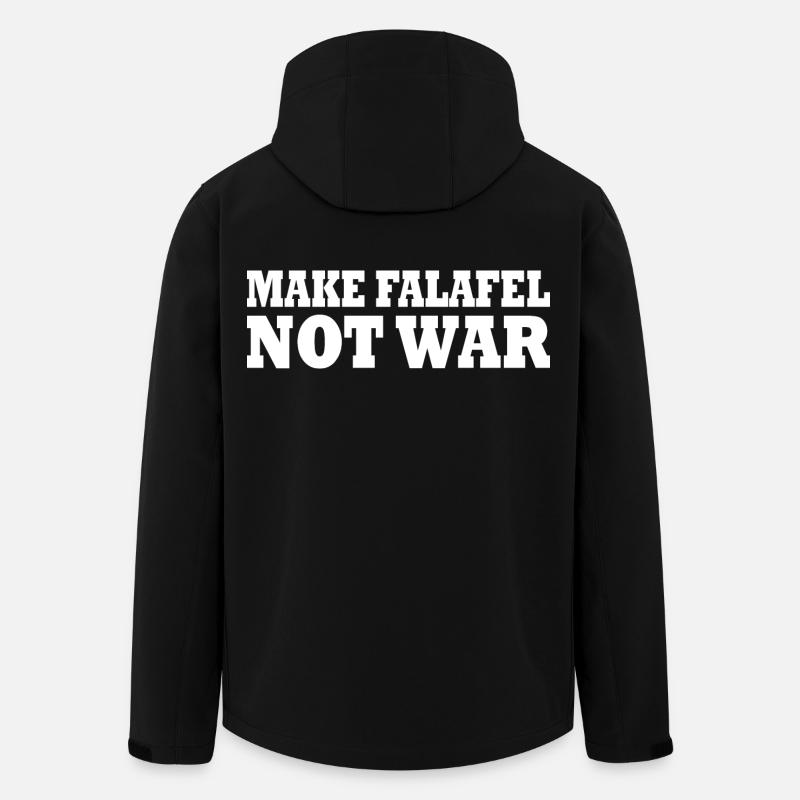 Make falafel not war - Veste softshell homme en polyester recyclé Stanley/Stella - noir