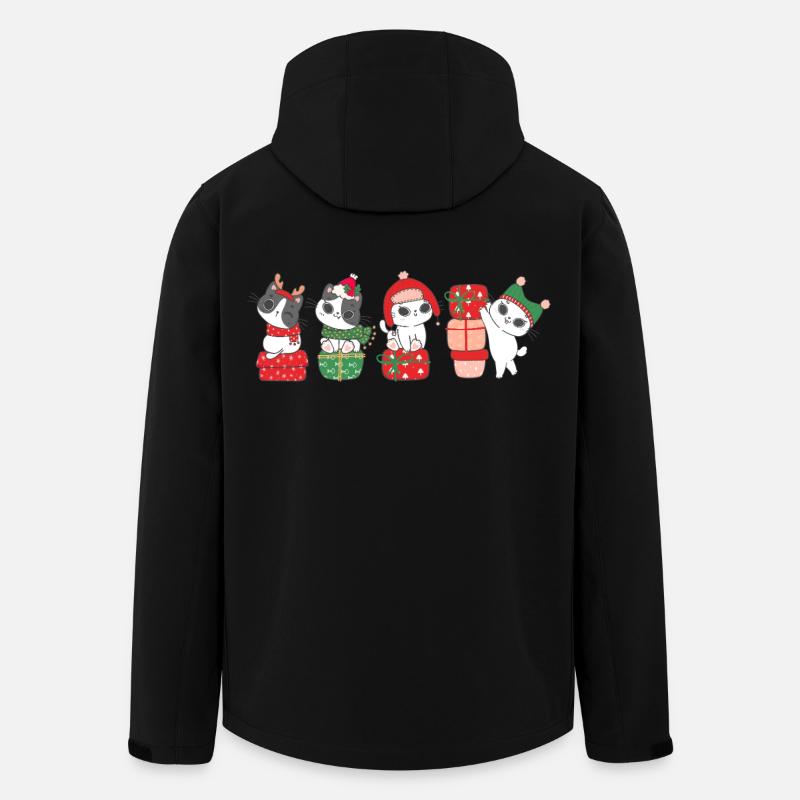 Chat à Noël - Veste softshell homme en polyester recyclé Stanley/Stella - noir