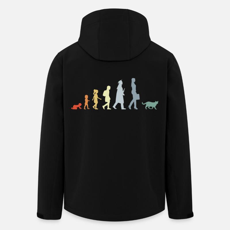 Évolution d’un amoureux des chats - Veste softshell homme en polyester recyclé Stanley/Stella - noir