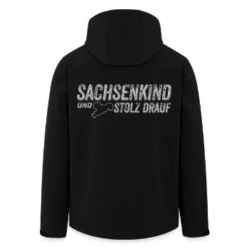Sachsenkind und stolz drauf - Sachsen - Heimatland - Recycelte Männer Softshell-Jacke von Stanley/Stella - Schwarz - Hinten - AI Model Male 185 light (185cm)