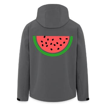 Wassermelone - Recycelte Männer Softshell-Jacke von Stanley/Stella - Schwarz - Hinten - AI Model Male 185 light (185cm)