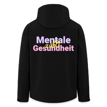 La santé mentale compte - Veste softshell homme en polyester recyclé Stanley/Stella - noir - Dos - AI Model Male 185 light (185cm)