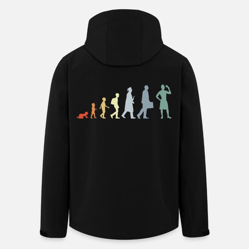 Evolution Eiscreme Liebhaber - Recycelte Männer Softshell-Jacke von Stanley/Stella - Schwarz