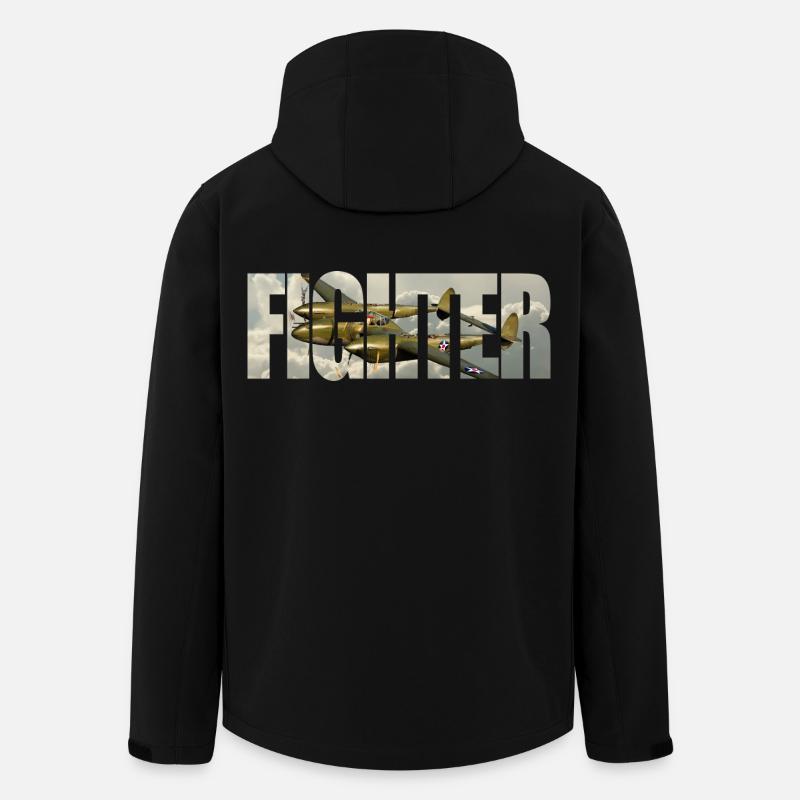 Fighter P-38 Lightning - Recycelte Männer Softshell-Jacke von Stanley/Stella - Schwarz