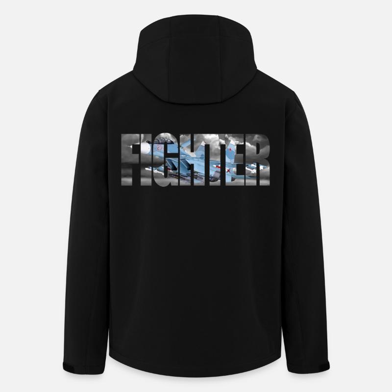 Fighter Su-30SM - Recycelte Männer Softshell-Jacke von Stanley/Stella - Schwarz