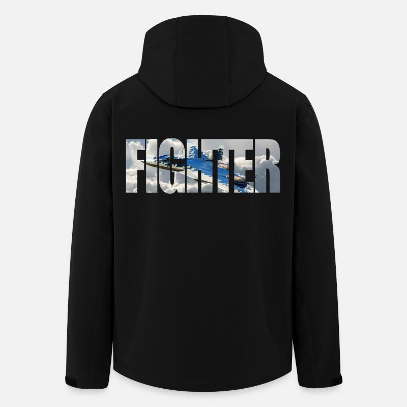 Fighter Su-57 - Men’s Recycled Softshell Jacket by Stanley/Stella - black