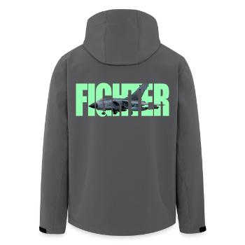 Fighter Tornado - Men’s Recycled Softshell Jacket by Stanley/Stella - black - Back - AI Model Male 185 light (185cm)
