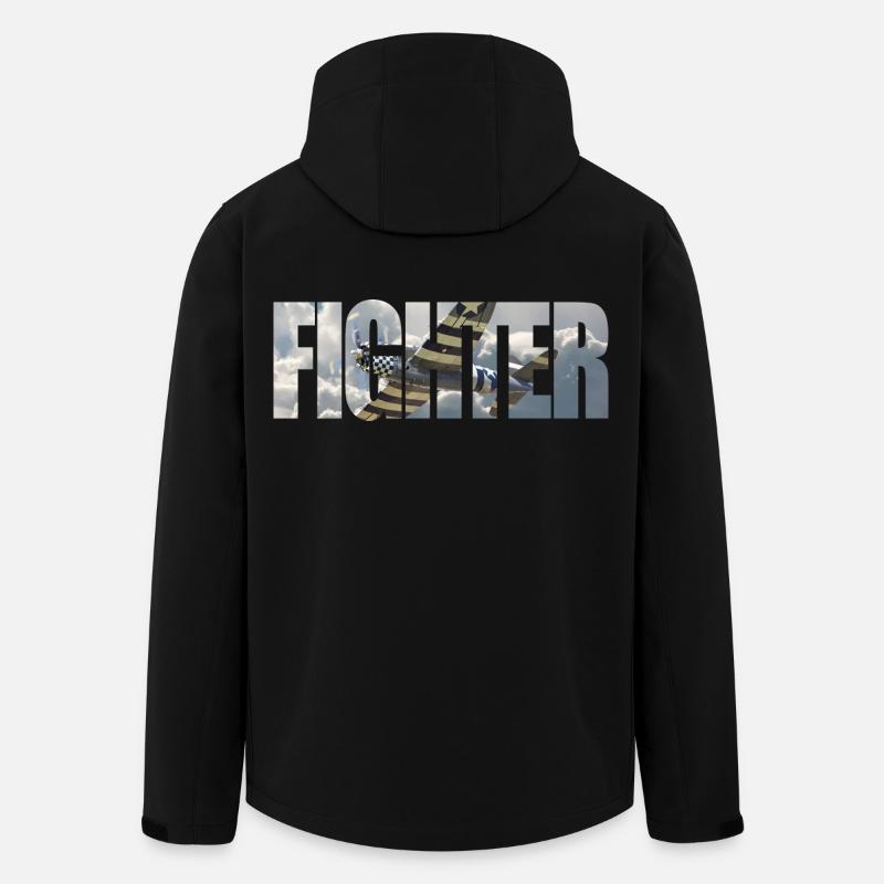 Chasseur P-47 Thunderbolt - Veste softshell homme en polyester recyclé Stanley/Stella - noir