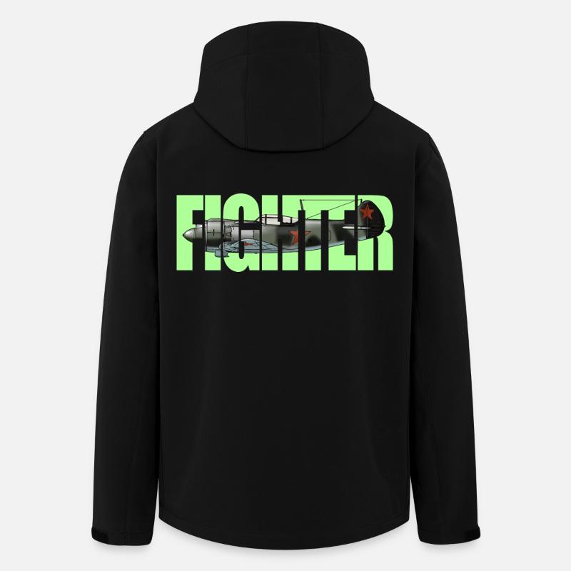 Fighter La-5 - Recycelte Männer Softshell-Jacke von Stanley/Stella - Schwarz
