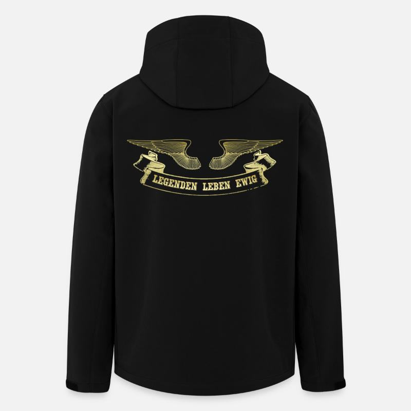 Legende mit Goldene Engelsflügel Banner - Recycelte Männer Softshell-Jacke von Stanley/Stella - Schwarz