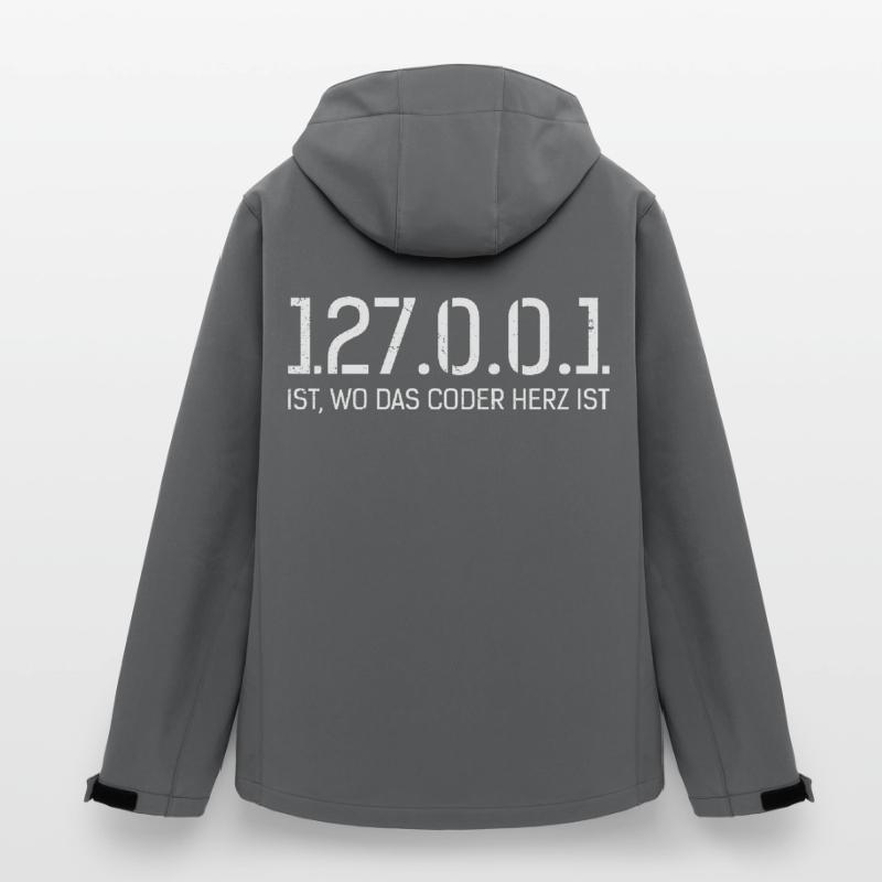 Science Coder 127.0.0.1 IST. WO CODER HERZ IST Recycelte Männer Softshell-Jacke Discoverer von Stanley/Stella