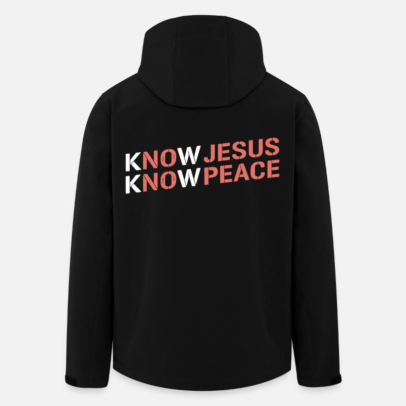Know Jesus Know Peace Gradient - Men’s Recycled Softshell Jacket by Stanley/Stella - black