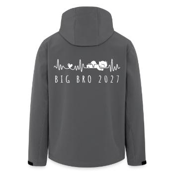 Big Bro 2027 Baby Heartbeat Pregnancy Announcement - Men’s Recycled Softshell Jacket by Stanley/Stella - black - Back - AI Model Male 185 light (185cm)