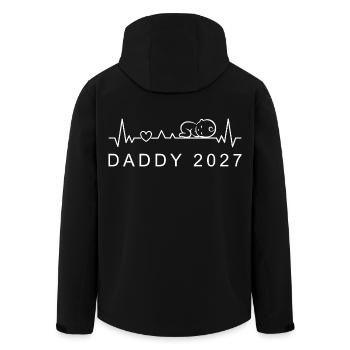 Future Daddy 2027 Heartbeat Announcement Pregnancy - Men’s Recycled Softshell Jacket by Stanley/Stella - black - Back - AI Model Male 185 light (185cm)