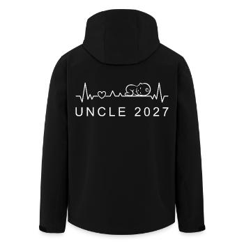 Onkel 2027 Baby Heartbeat Schwangerschaftsankündigung - Recycelte Männer Softshell-Jacke von Stanley/Stella - Schwarz - Hinten - AI Model Male 185 light (185cm)