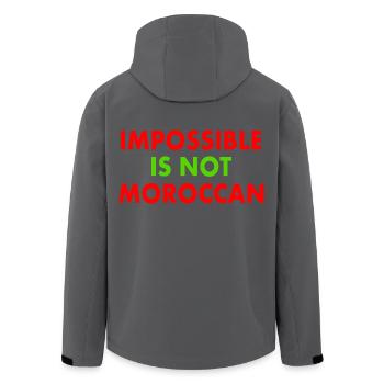 Maroc - impossible is not moroccan - Veste softshell homme en polyester recyclé Stanley/Stella - noir - Dos - AI Model Male 185 light (185cm)