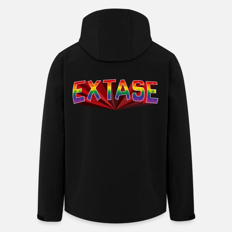 Ekstase Regenbogen Schrift - Recycelte Männer Softshell-Jacke von Stanley/Stella - Schwarz
