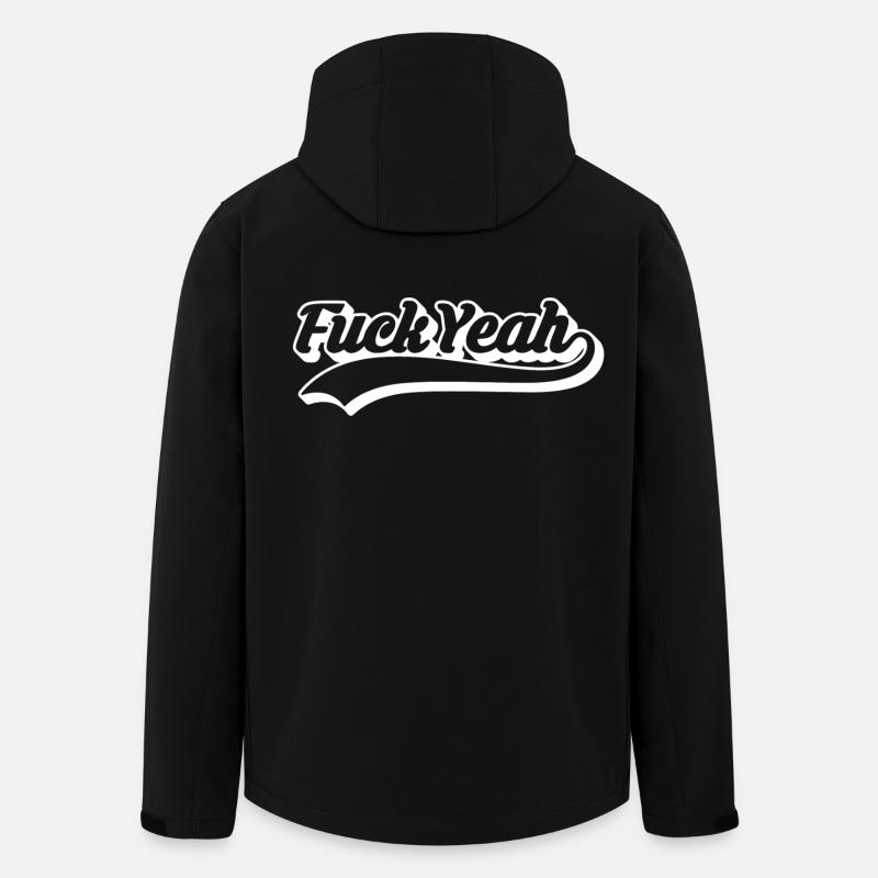 Retro-Stil 'Fuck yes'-Skript - Recycelte Männer Softshell-Jacke von Stanley/Stella - Schwarz