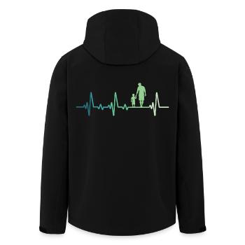 Father and Son Heartbeat Gift Dad Son - Men’s Recycled Softshell Jacket by Stanley/Stella - black - Back - AI Model Male 185 light (185cm)