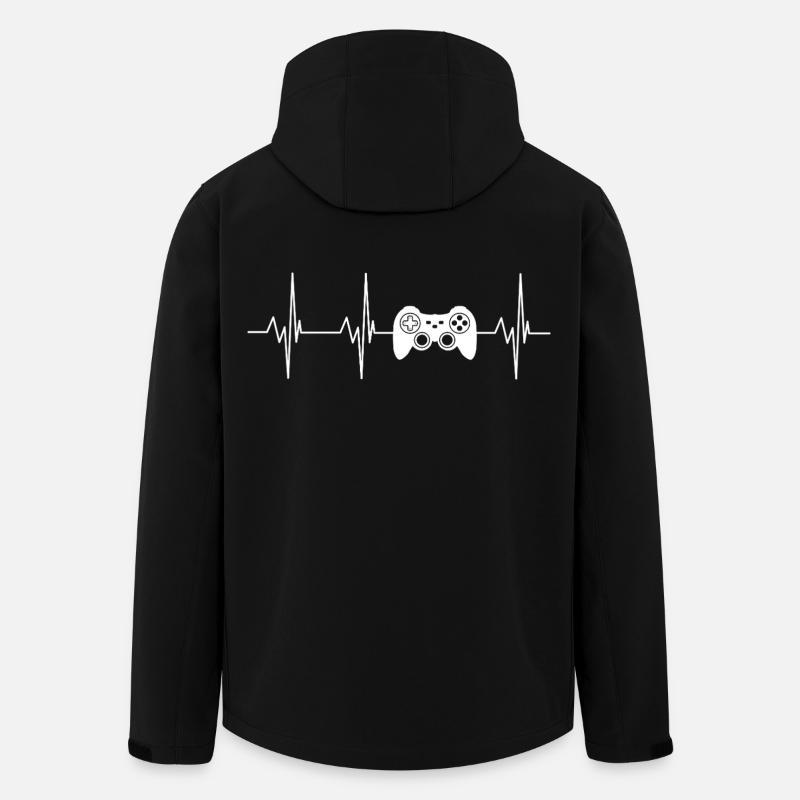 Graphiques du contrôleur Heartbeat - Veste softshell homme en polyester recyclé Stanley/Stella - noir
