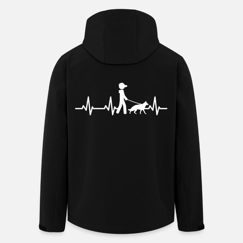 Schäferhund Herzlinie - Recycelte Männer Softshell-Jacke von Stanley/Stella - Schwarz
