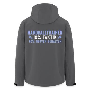 Handball coach 10% tactics 90% keep your nerve - Men’s Recycled Softshell Jacket by Stanley/Stella - black - Back - AI Model Male 185 light (185cm)