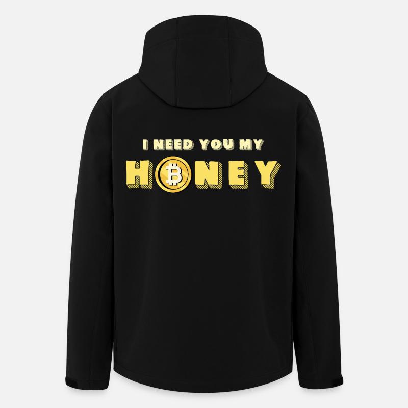 Honey et Bitcoin Design - Veste softshell homme en polyester recyclé Stanley/Stella - noir