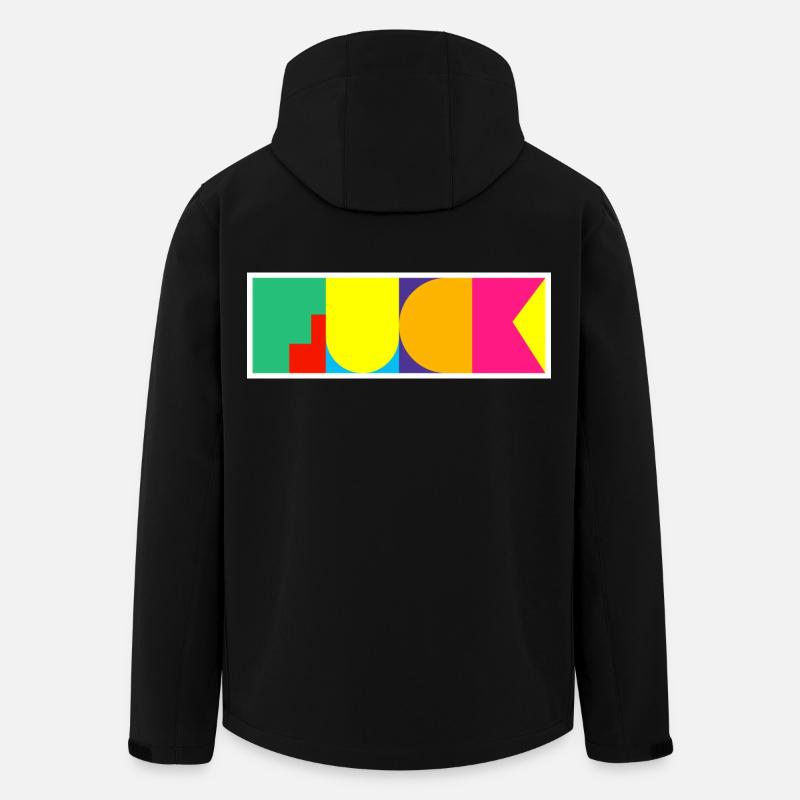 Funny Pop Art F-Word - Men’s Recycled Softshell Jacket by Stanley/Stella - black