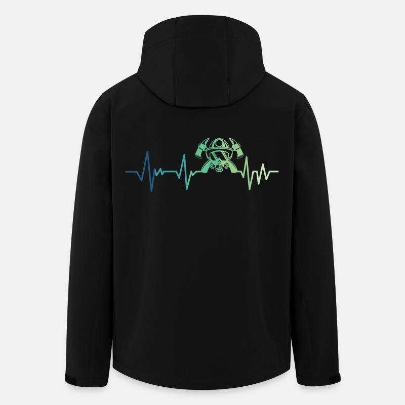 pompier battement de coeur sapeur-pompier - Veste softshell homme en polyester recyclé Stanley/Stella - noir