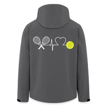 Tennis Heartbeat Tennis Player - Men’s Recycled Softshell Jacket by Stanley/Stella - black - Back - AI Model Male 185 light (185cm)