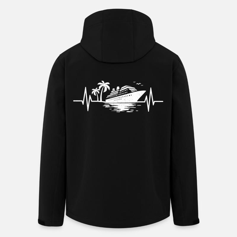 Heartbeat Cruise Ship Cruiser - Men’s Recycled Softshell Jacket by Stanley/Stella - black