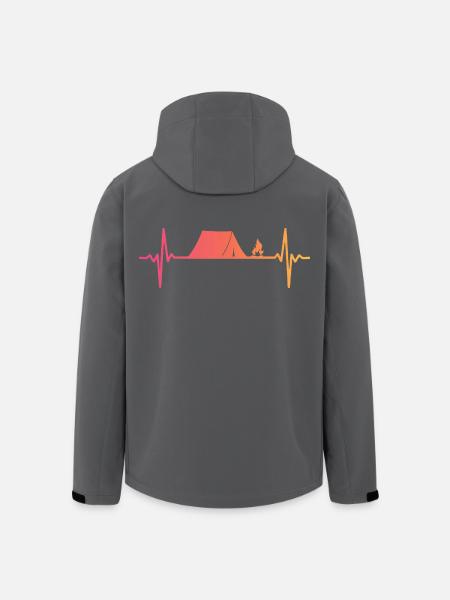 Camping Tent Sunset Heartbeat Tent - Men’s Recycled Softshell Jacket by Stanley/Stella - black