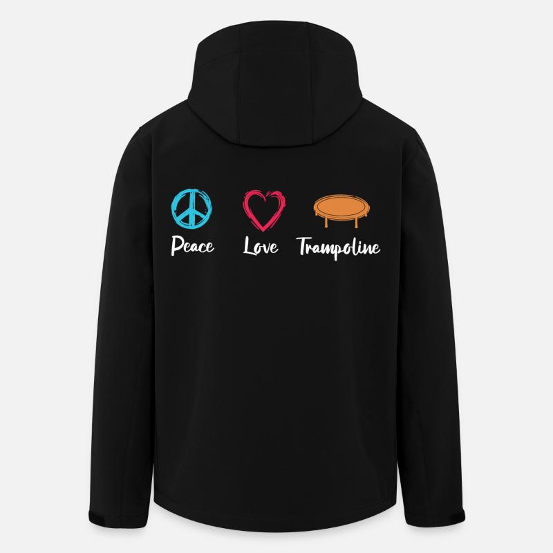 Peace Love Trampoline - Veste softshell homme en polyester recyclé Stanley/Stella - noir