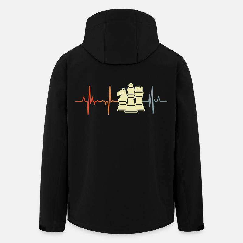 Pièces d’échecs Cardiogramme - Veste softshell homme en polyester recyclé Stanley/Stella - noir