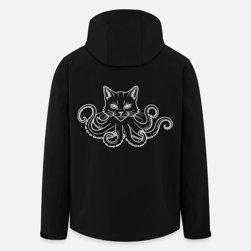 Katzen Krake - Recycelte Männer Softshell-Jacke von Stanley/Stella - Schwarz
