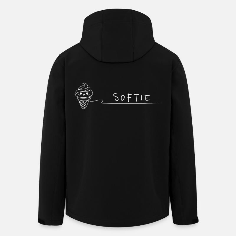 Softie. Softeis Liebe Minimal Oneline - Recycelte Männer Softshell-Jacke von Stanley/Stella - Schwarz