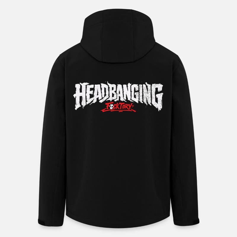 Logo de headbanging blanc - Veste softshell homme en polyester recyclé Stanley/Stella - noir