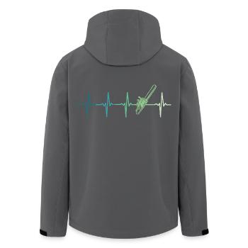 Forêt battement de cœur bûcheron tronçonneuse - Veste softshell homme en polyester recyclé Stanley/Stella - noir - Dos - AI Model Male 185 light (185cm)