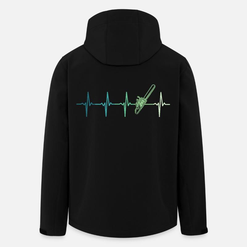Waldherzschlag Holzfäller-Kettensäge - Recycelte Männer Softshell-Jacke von Stanley/Stella - Schwarz