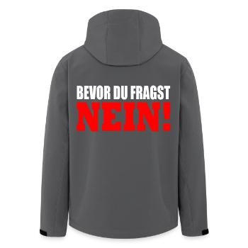 Bevor du fragst nein - Recycelte Männer Softshell-Jacke von Stanley/Stella - Schwarz - Hinten - AI Model Male 185 light (185cm)