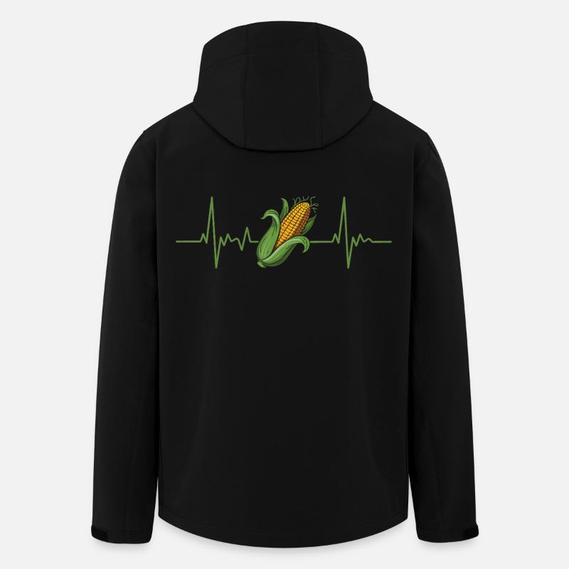 Rythme cardiaque du maïs : Naturkraft Design - Veste softshell homme en polyester recyclé Stanley/Stella - noir