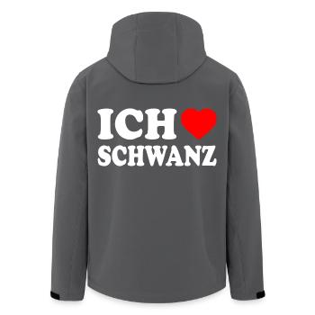 Ich liebe schwanz - Recycelte Männer Softshell-Jacke von Stanley/Stella - Schwarz - Hinten - AI Model Male 185 light (185cm)