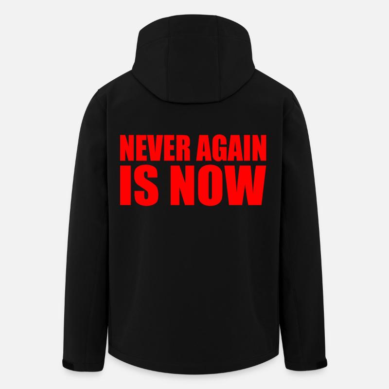 Never again is now - Veste softshell homme en polyester recyclé Stanley/Stella - noir