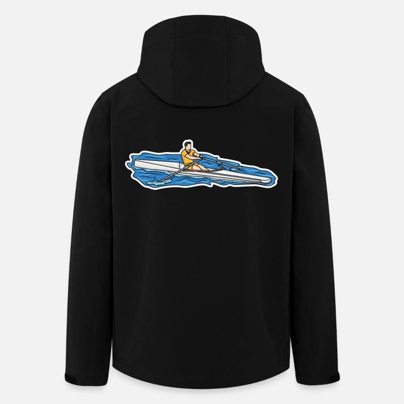Ruderer Skizze - Recycelte Männer Softshell-Jacke von Stanley/Stella - Schwarz