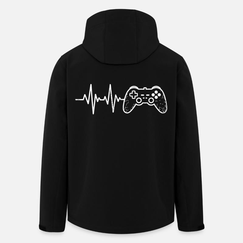 Esquisse de manette Pulse Gaming - Veste softshell homme en polyester recyclé Stanley/Stella - noir