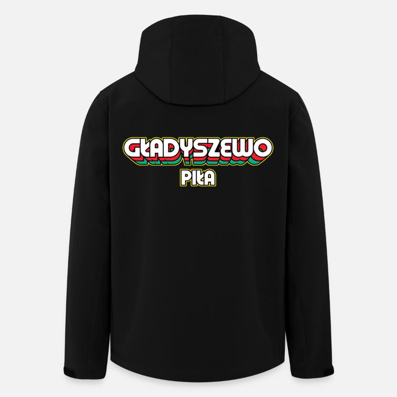 Gładyszewo Piła. Retro District Name - Men’s Recycled Softshell Jacket by Stanley/Stella - black