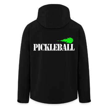 Pickleball - Recycelte Männer Softshell-Jacke von Stanley/Stella - Schwarz - Hinten - AI Model Male 185 light (185cm)